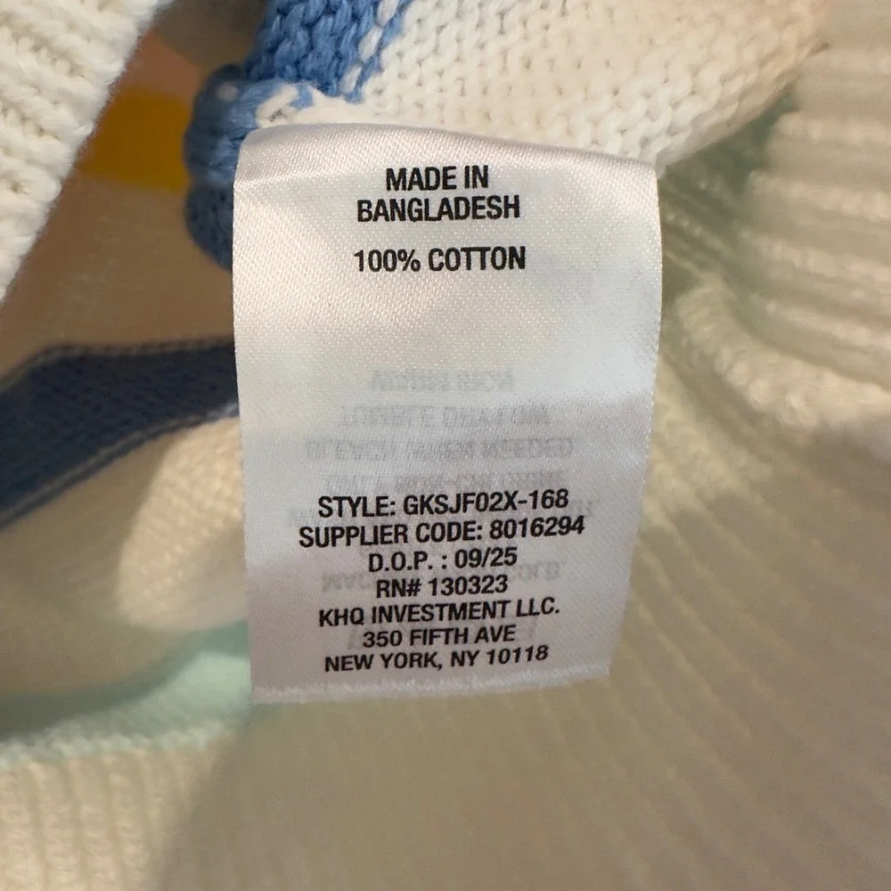Gap Kids Girls M 7/8 Spring Sweater Rainbow Stripe‎ Cotton Knit GKSJF02X-168